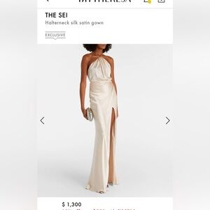 The Sei Halterneck Silk Gown Size 4 New with Tags